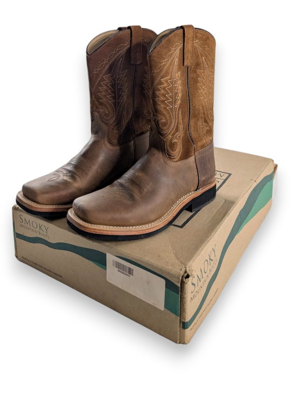 Smoky Mountain Boots Tan Brown Leather Boonville Western Boots 4028 NEW